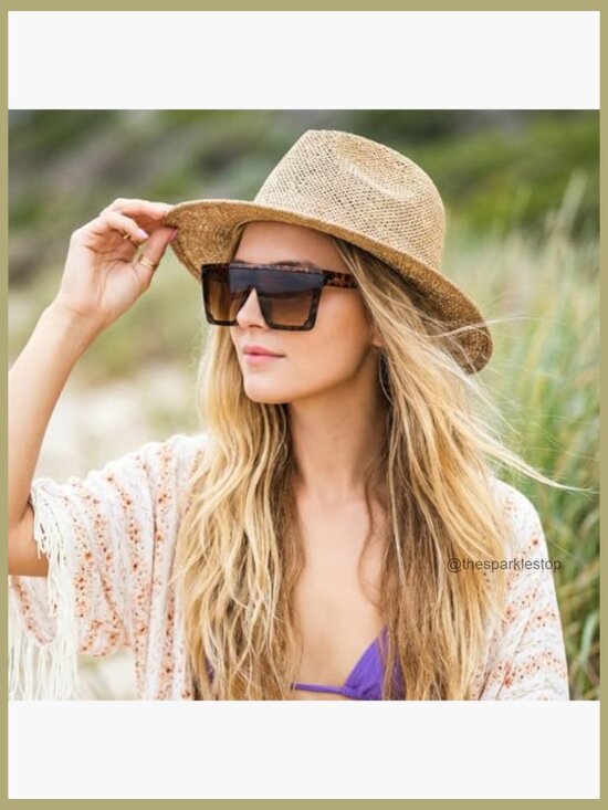 4 Pairs Square Oversized Frameless Sunglasses UV Protection Flat Top